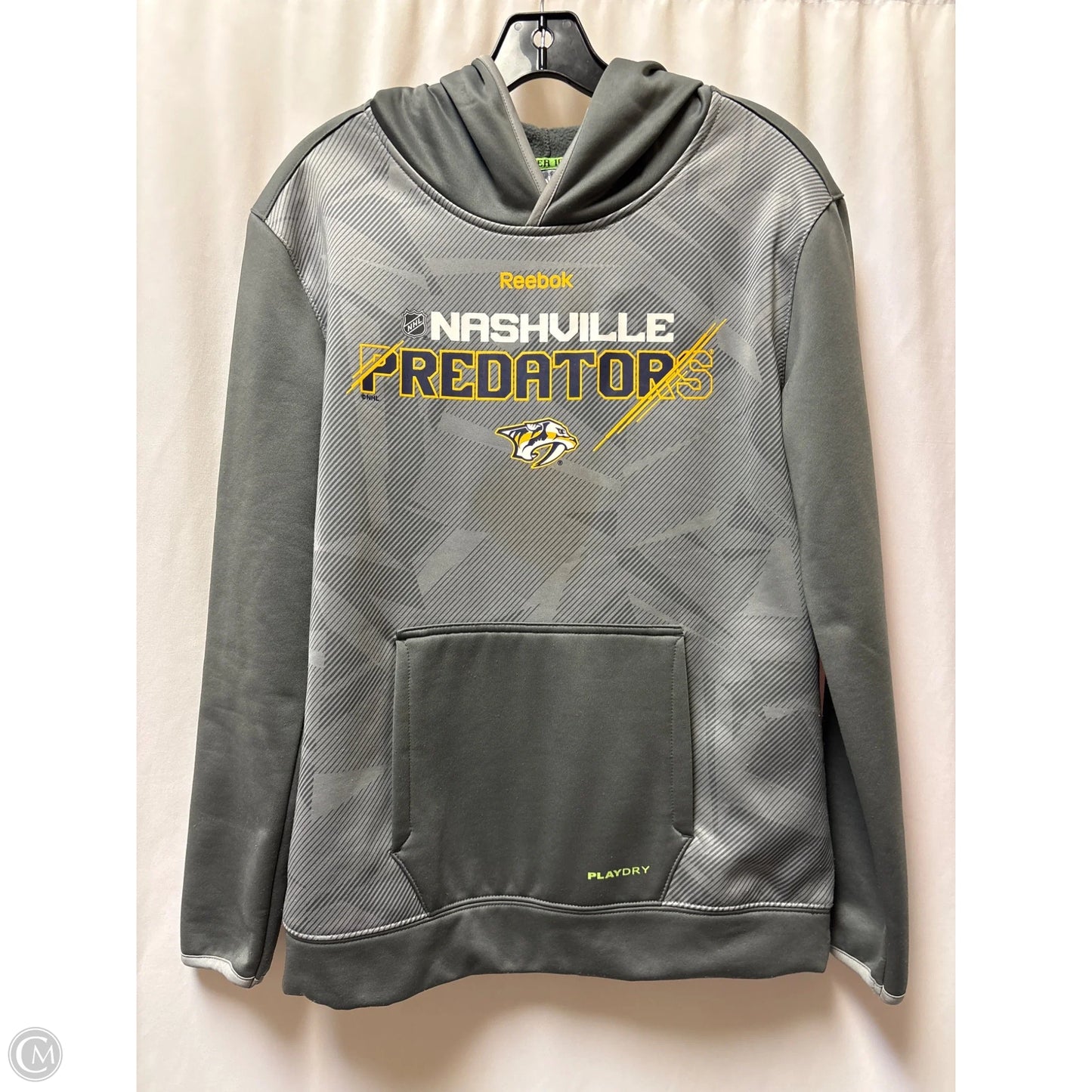Sweatshirt Hoodie By Reebok In Green, Size: L