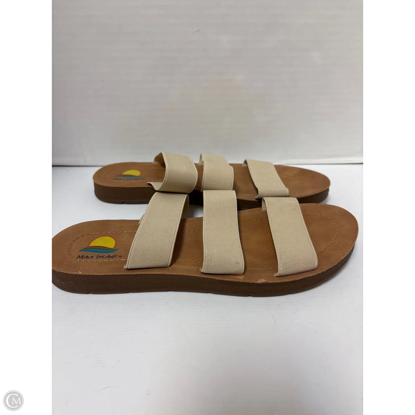 Sandals Flats By Clothes Mentor In Tan, Size: 8