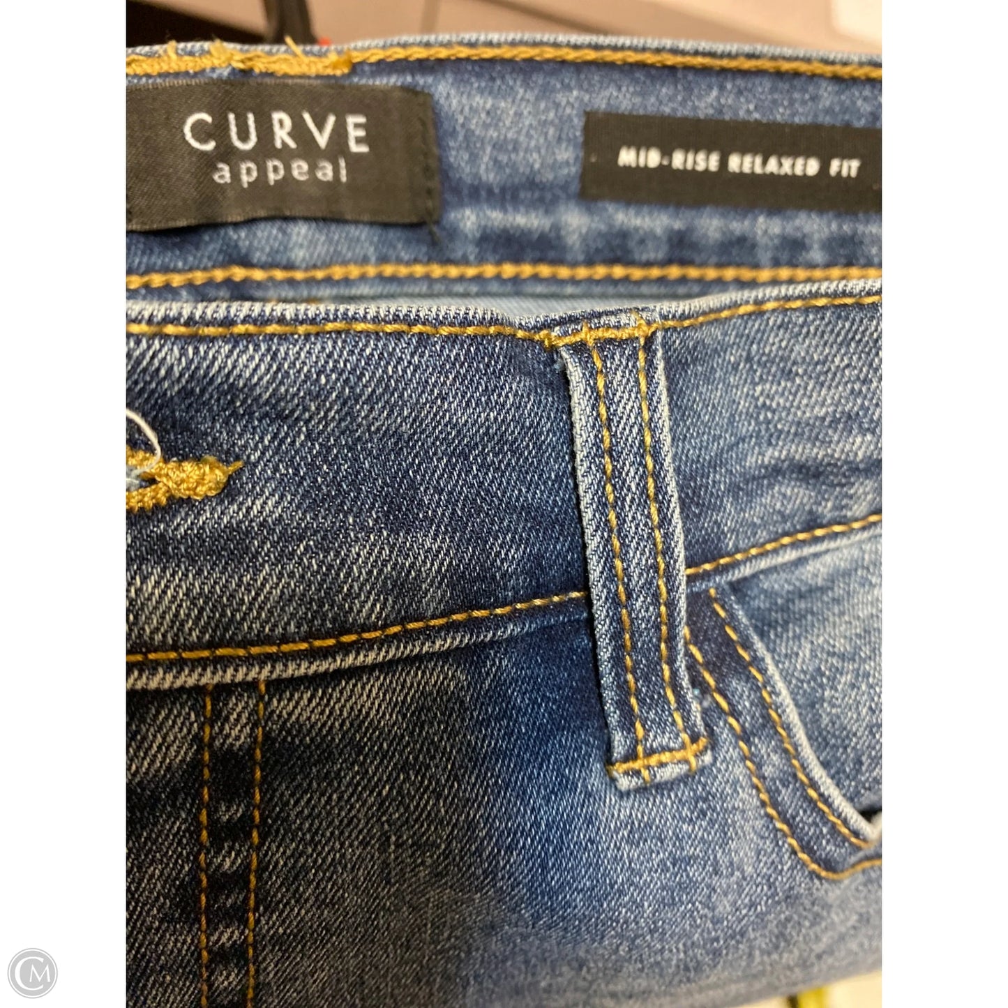 Jeans Straight By Curve Appeal In Blue Denim, Size: 8