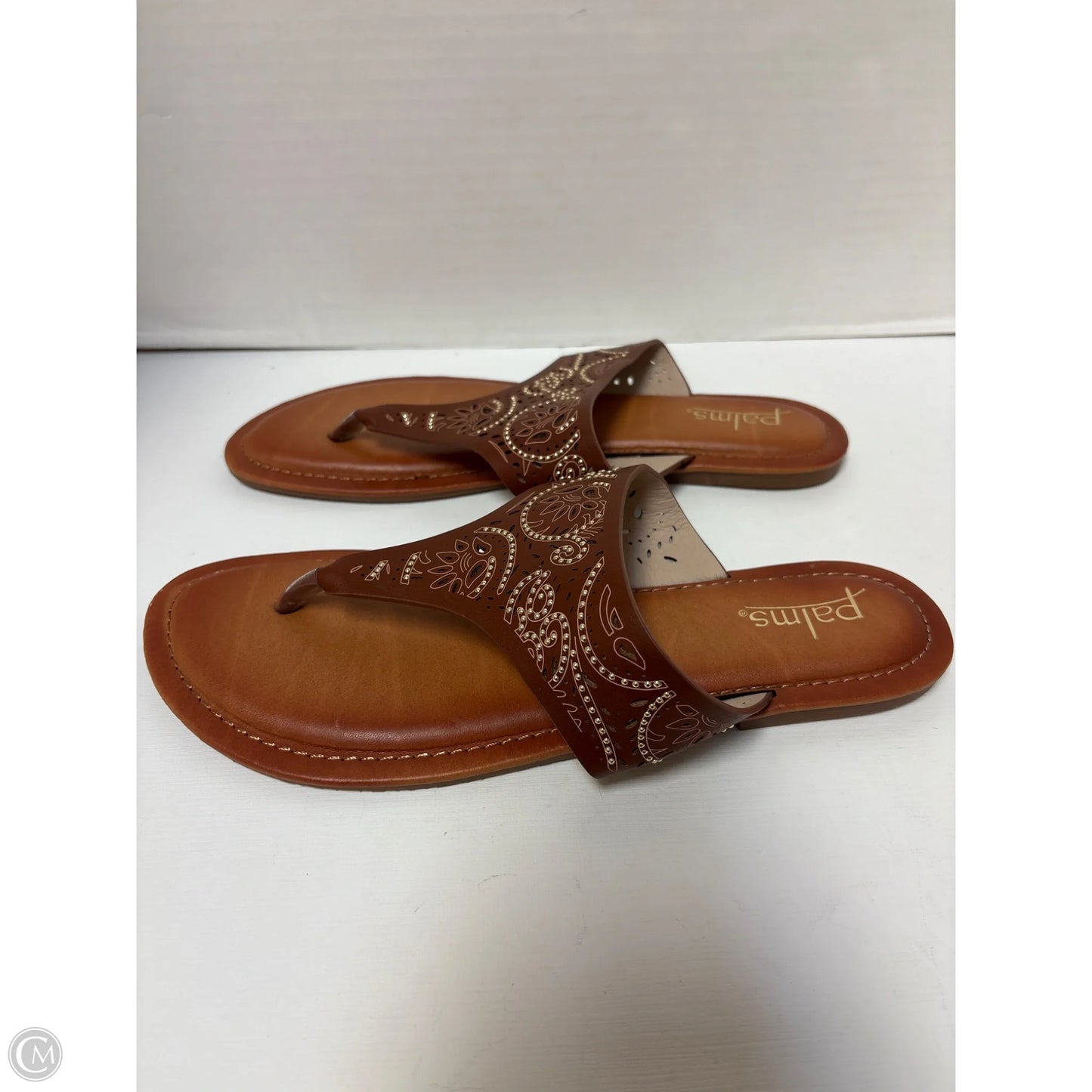 Sandals Flats By Clothes Mentor In Brown, Size: 11