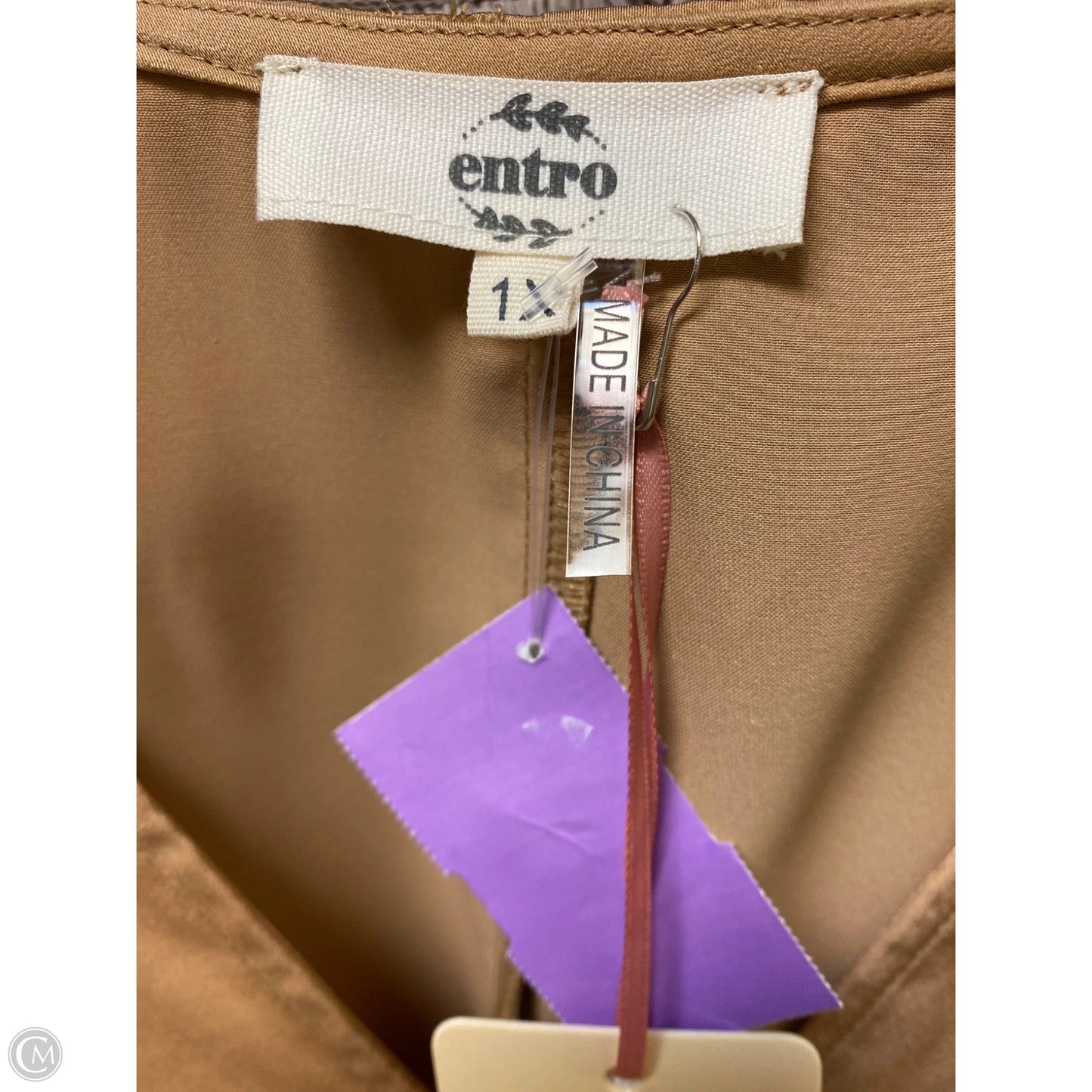 Top Long Sleeve By Entro In Brown, Size: 1x