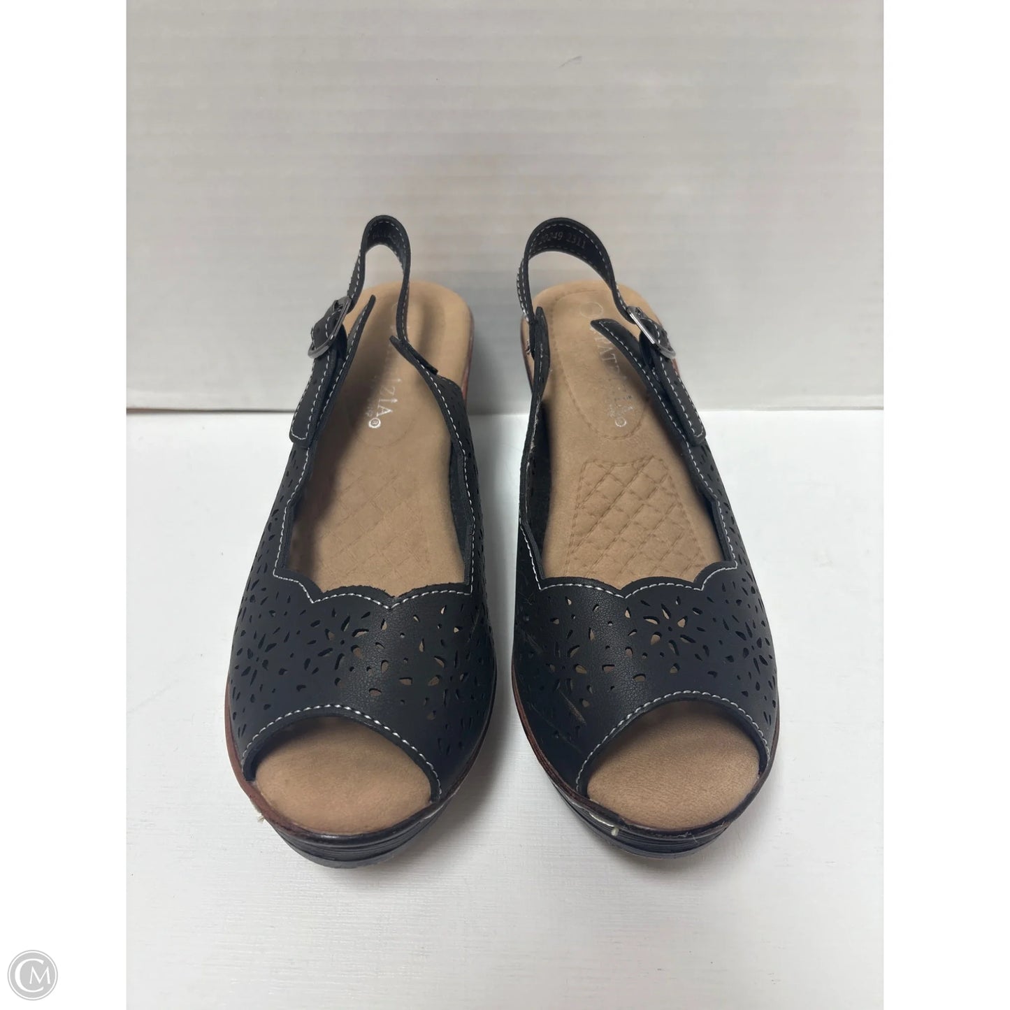 Sandals Heels Block By Spring Step In Black, Size: 6