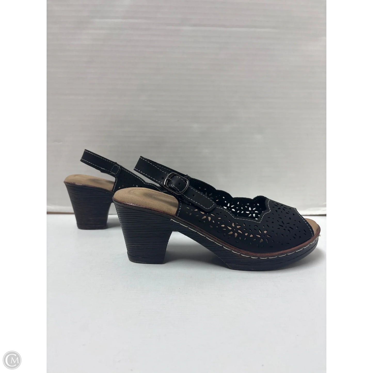 Sandals Heels Block By Spring Step In Black, Size: 6