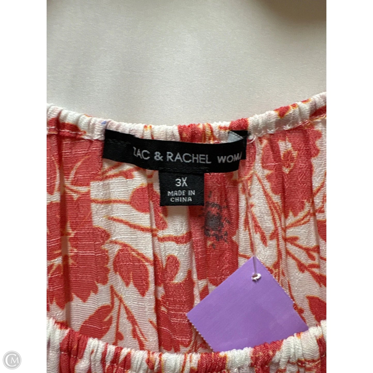 Top 3/4 Sleeve By Zac And Rachel In Pink, Size: 3x