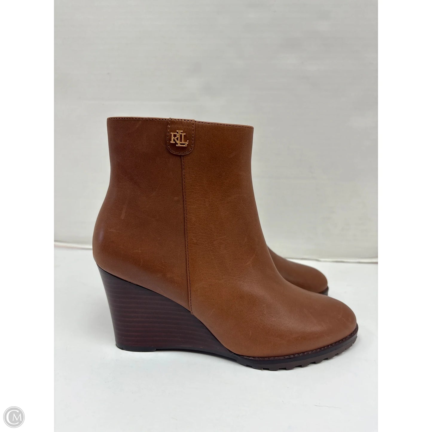 Boots Ankle Heels By Ralph Lauren In Brown, Size: 6.5