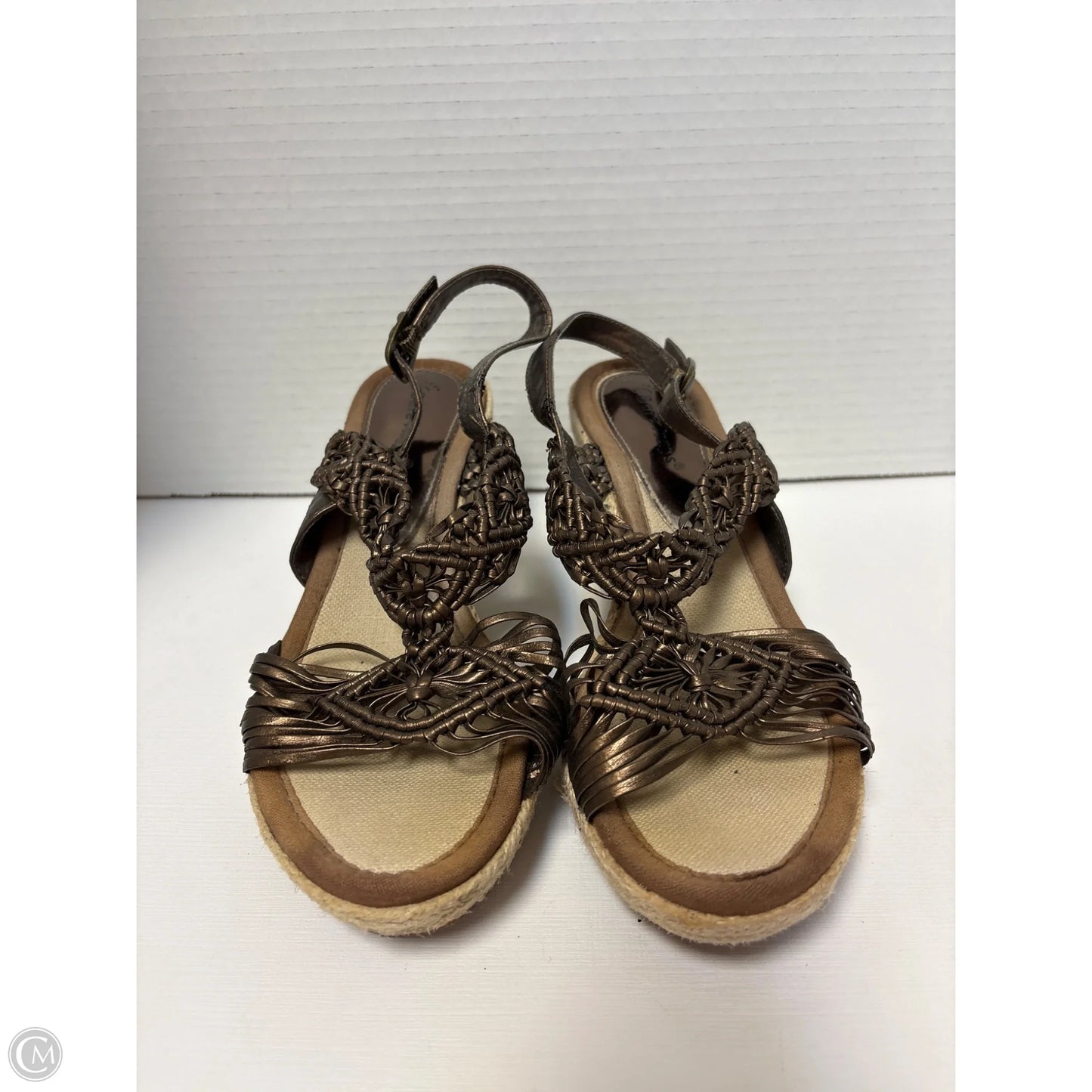 Sandals Heels Block By Bare Traps In Bronze, Size: 7.5