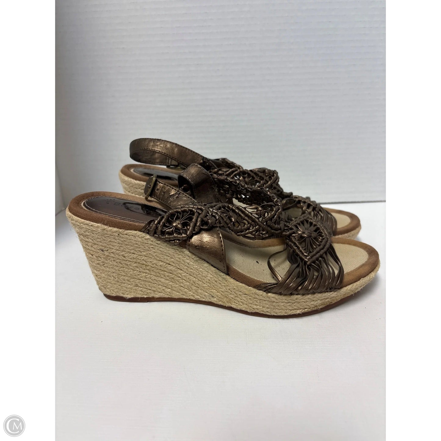 Sandals Heels Block By Bare Traps In Bronze, Size: 7.5