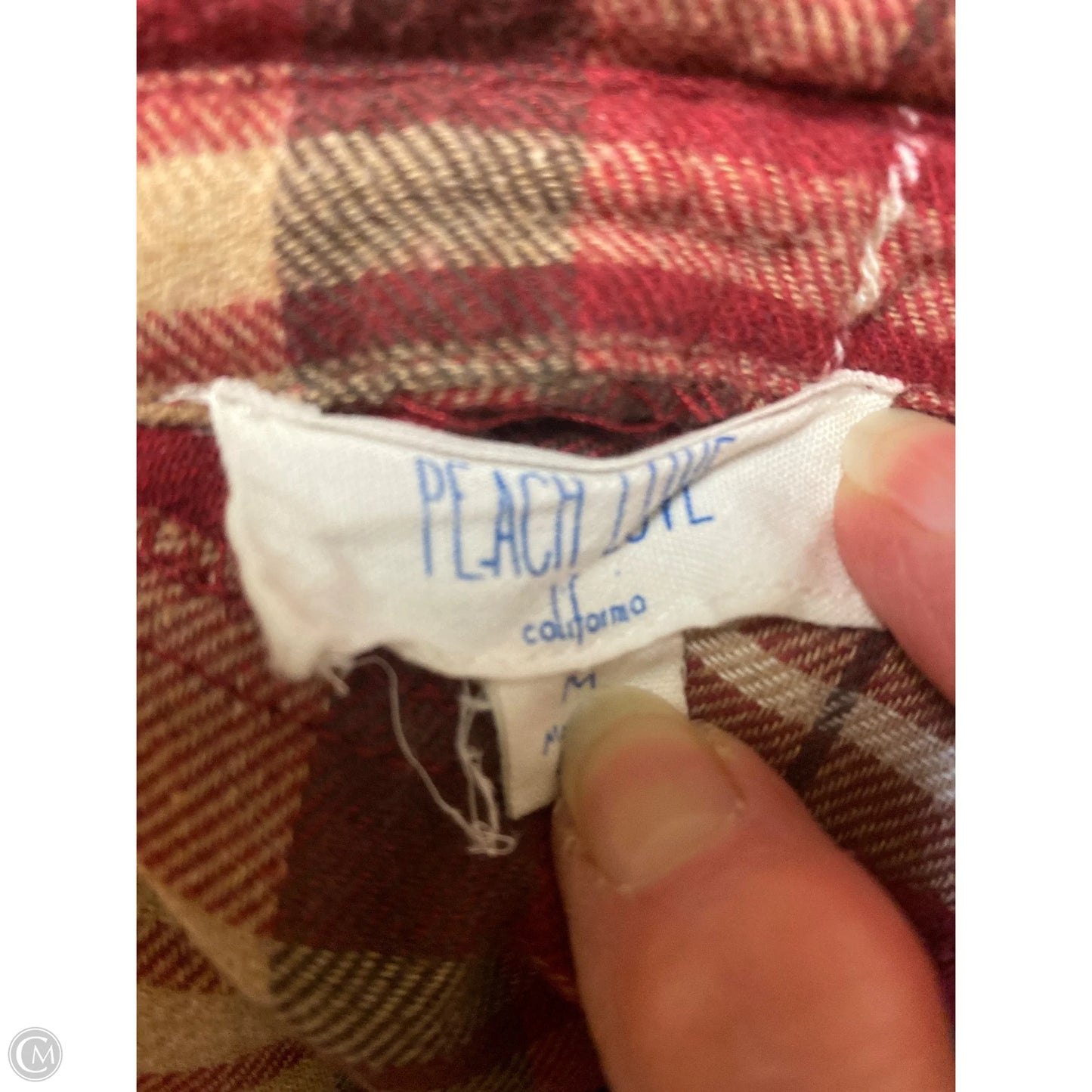 Top Long Sleeve By Peach Love Cream California In Red, Size: M