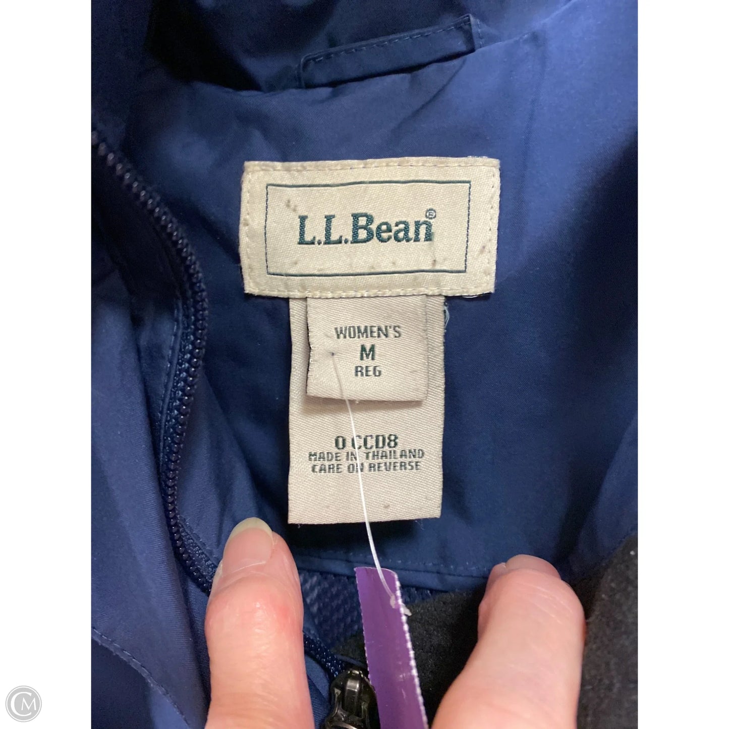 Coat Trench Coat By L.l. Bean In Blue, Size: M