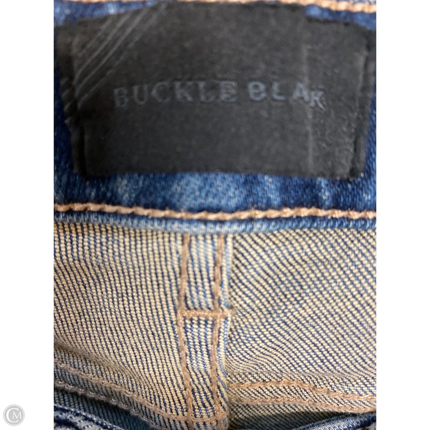 Jeans Straight By Buckle Black In Blue Denim, Size: 8