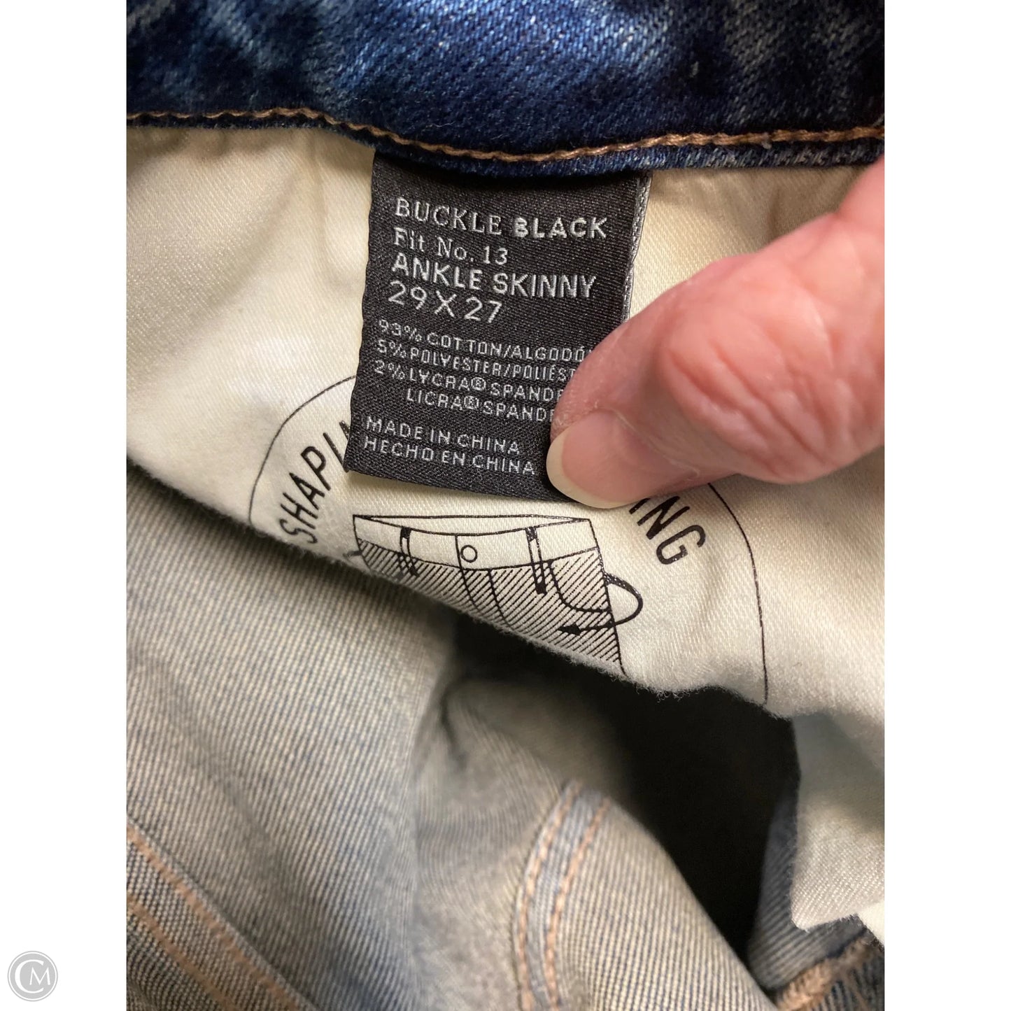 Jeans Straight By Buckle Black In Blue Denim, Size: 8