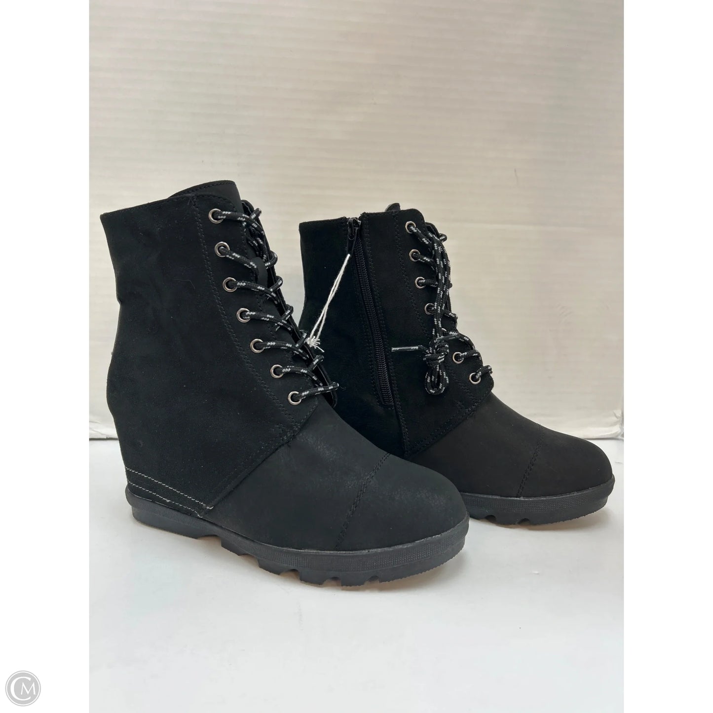 Boots Ankle Heels By Serra In Black, Size: 8