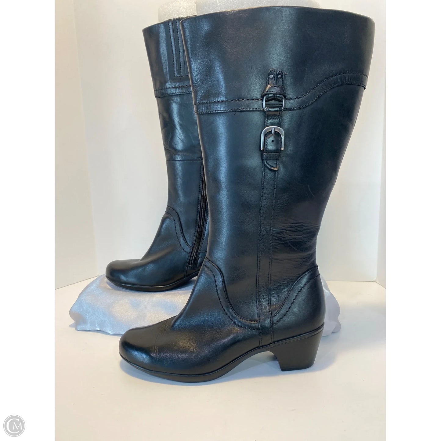 Boots Knee Heels By Clark’s in Black, : Size 8.5 W