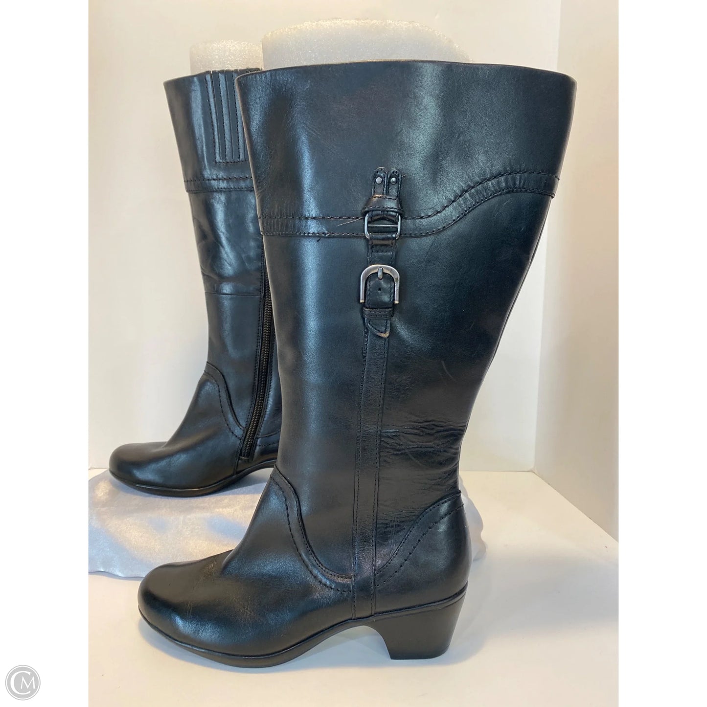 Boots Knee Heels By Clark’s in Black, : Size 8.5 W