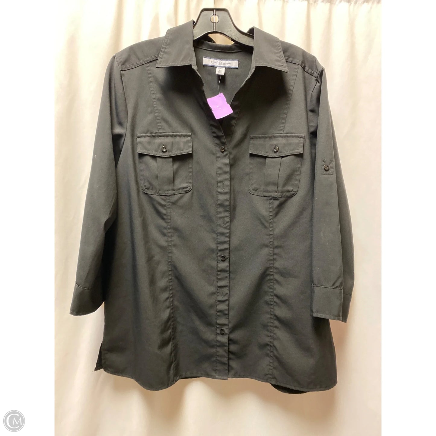 Top Long Sleeve By Croft And Barrow In Black, Size: Xl