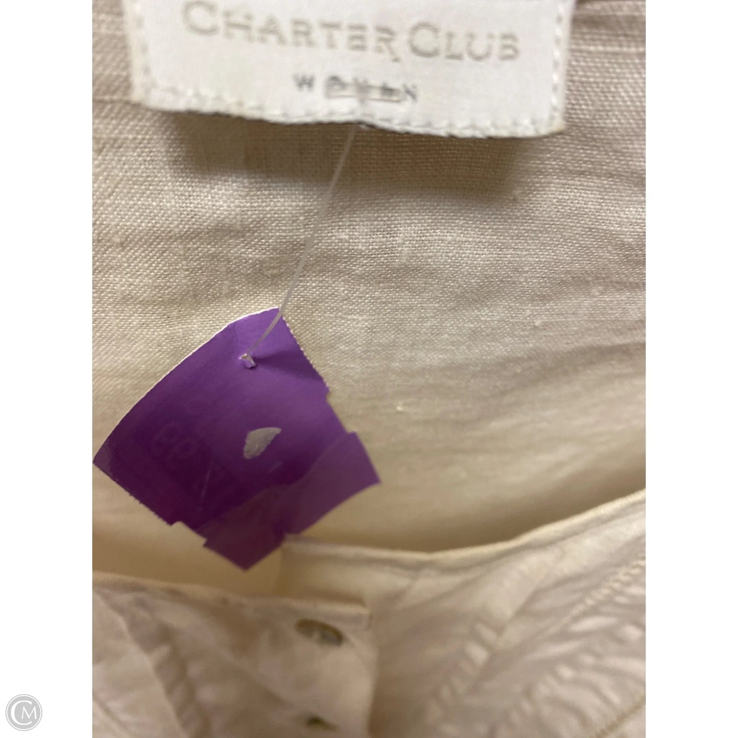 Cardigan By Charter Club In Cream, Size: 3x