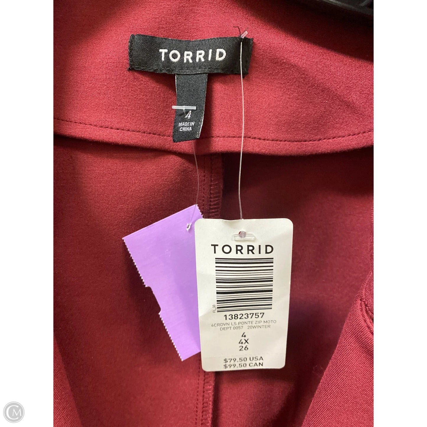 Jacket Other By Torrid In Maroon, Size: 4x