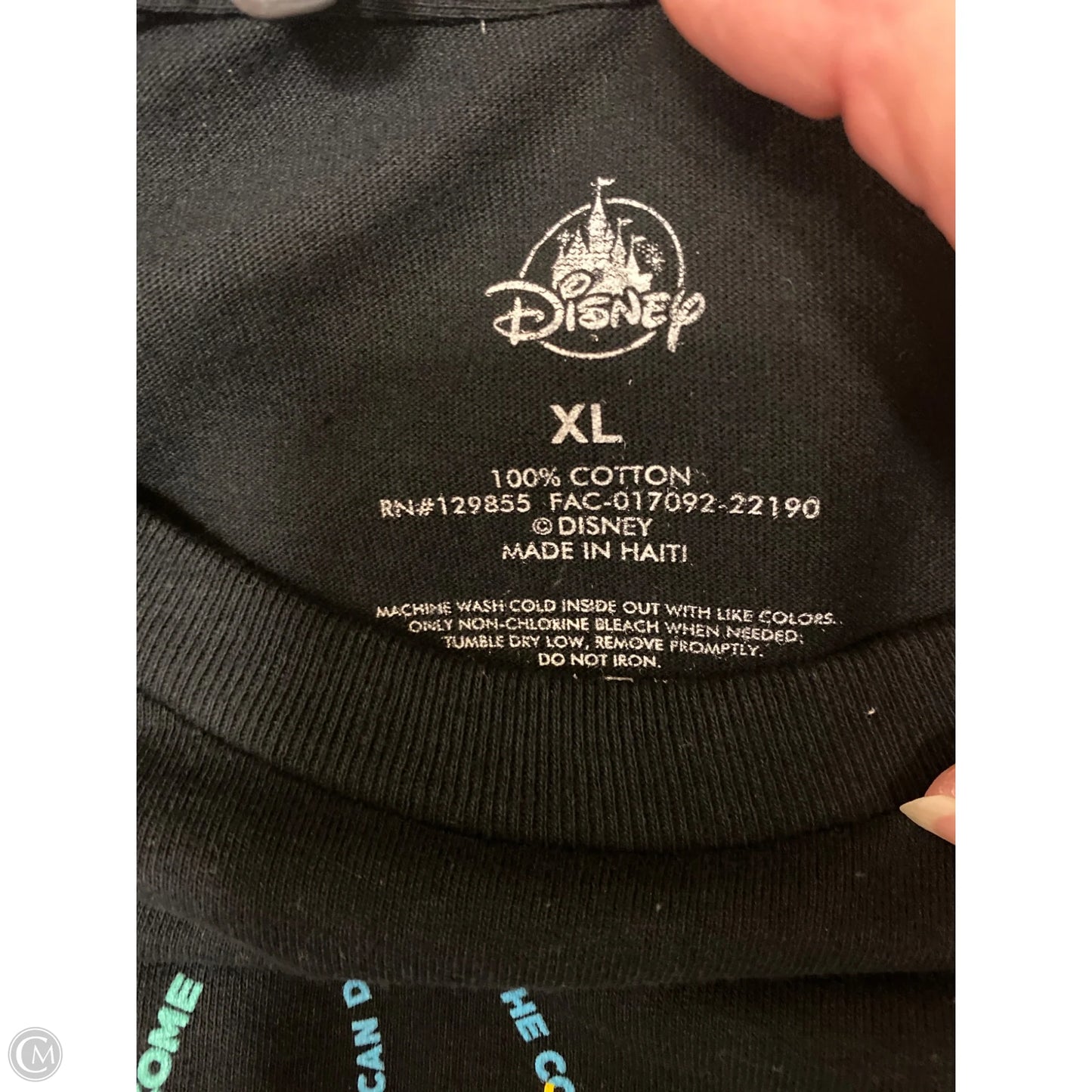 Top Short Sleeve By Disney Store In Black, Size: Xl