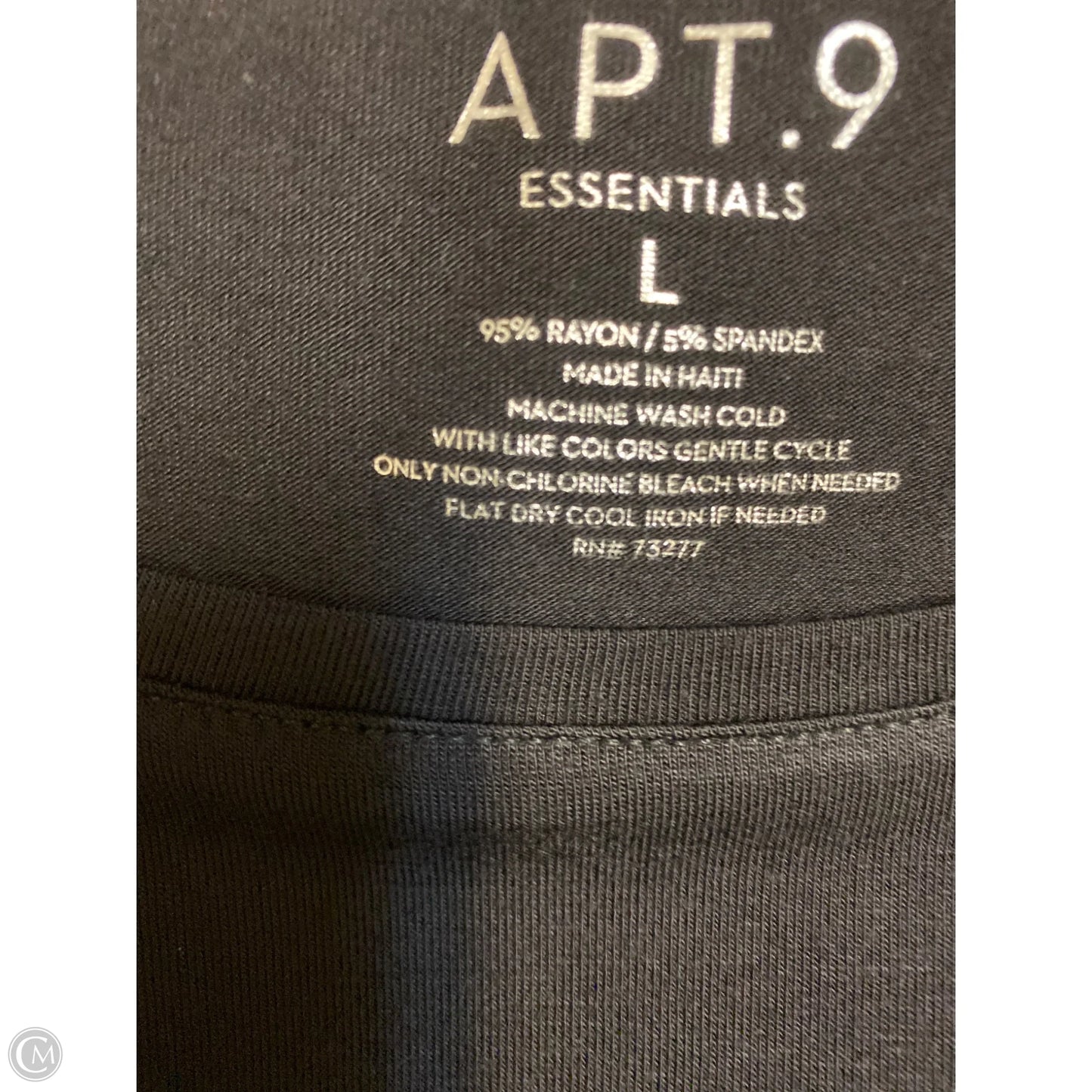 Top Long Sleeve By Apt 9 In Black, Size: L