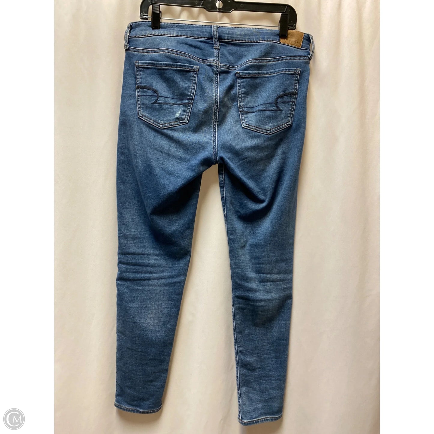 Jeans Skinny By American Eagle In Blue Denim, Size: 10