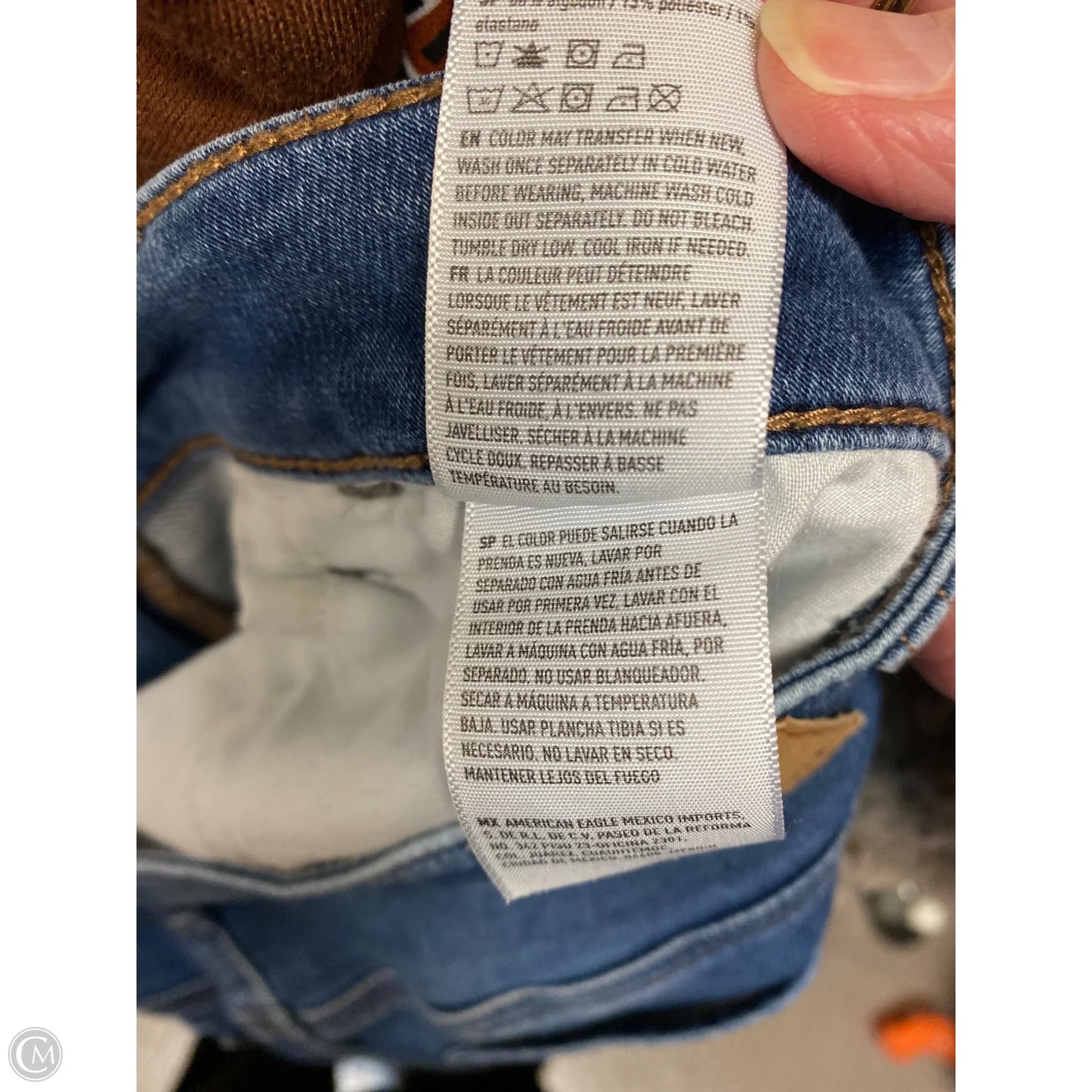 Jeans Skinny By American Eagle In Blue Denim, Size: 10