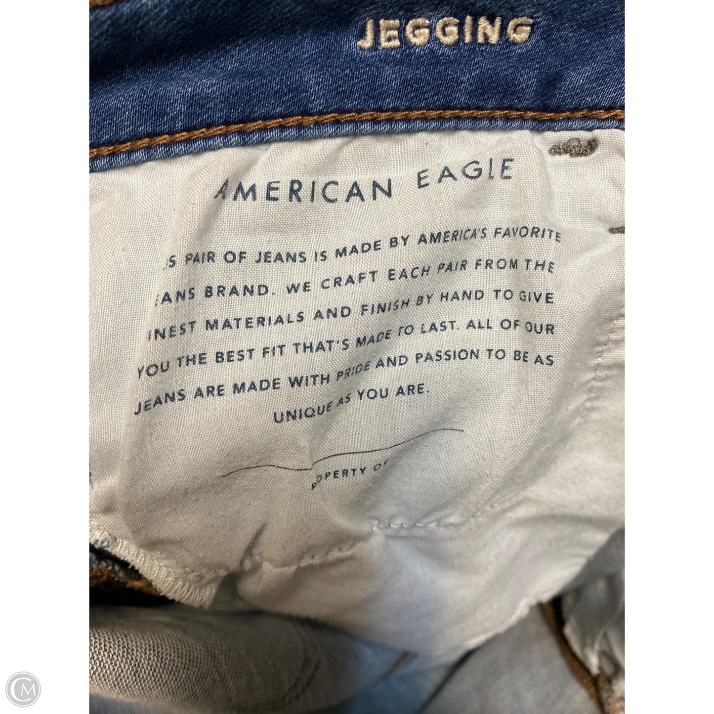 Jeans Skinny By American Eagle In Blue Denim, Size: 10