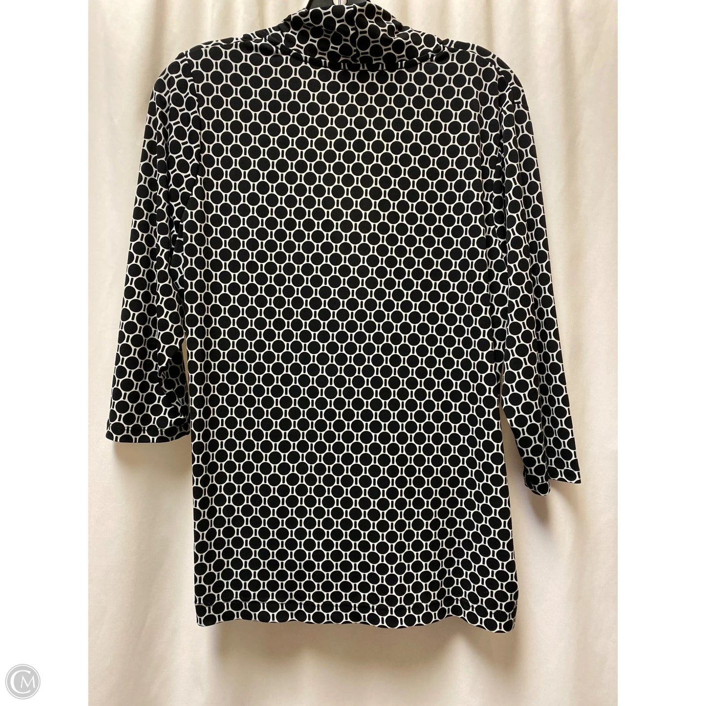 Top Long Sleeve By Vince Camuto In Black & White, Size: 1x