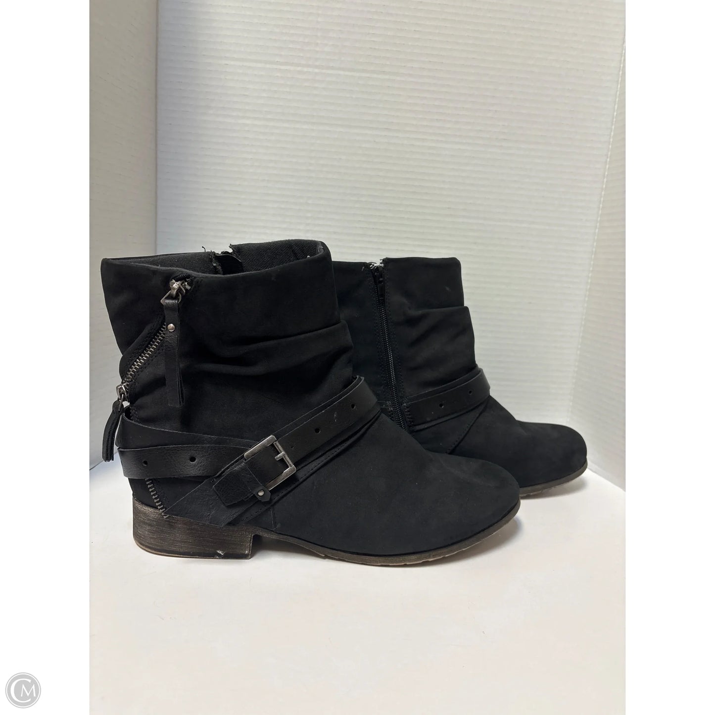 Boots Mid-calf Flats By Jelly Pop In Black, Size: 12