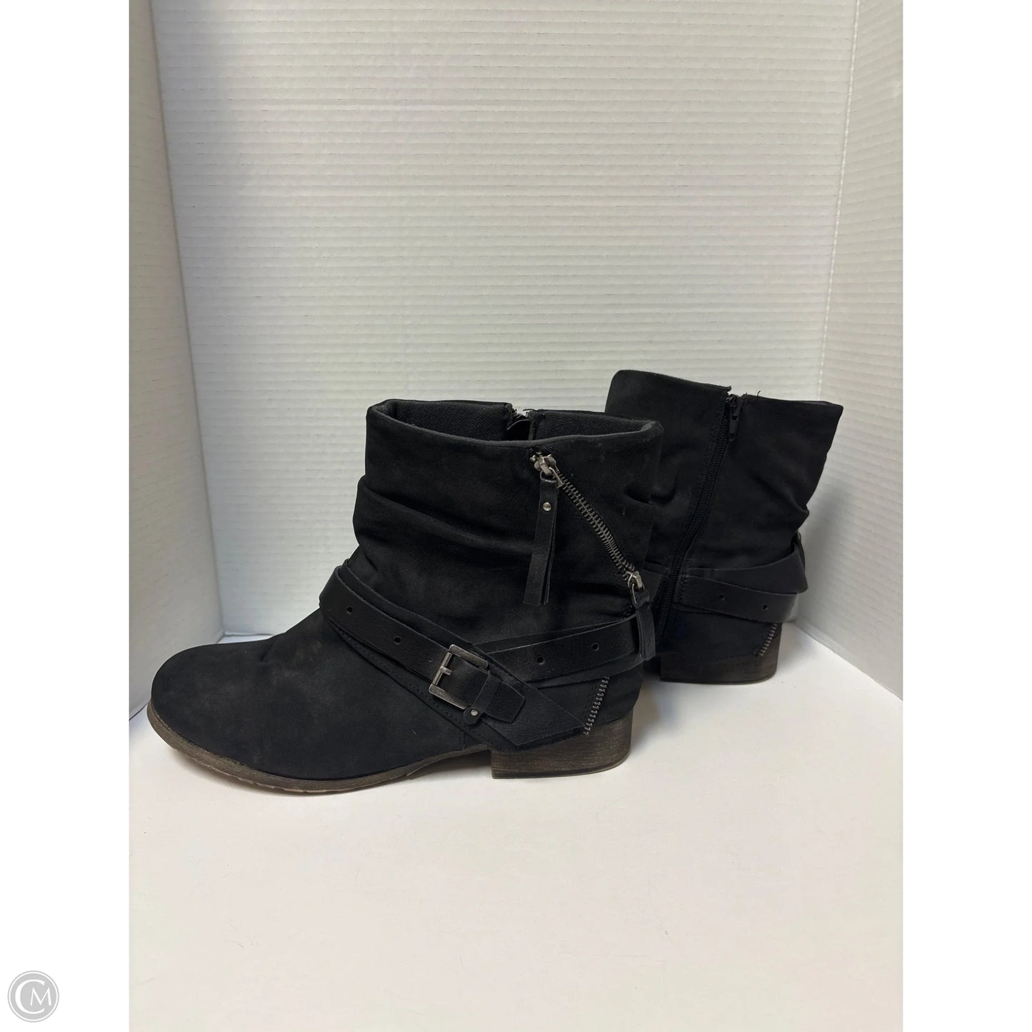 Boots Mid-calf Flats By Jelly Pop In Black, Size: 12