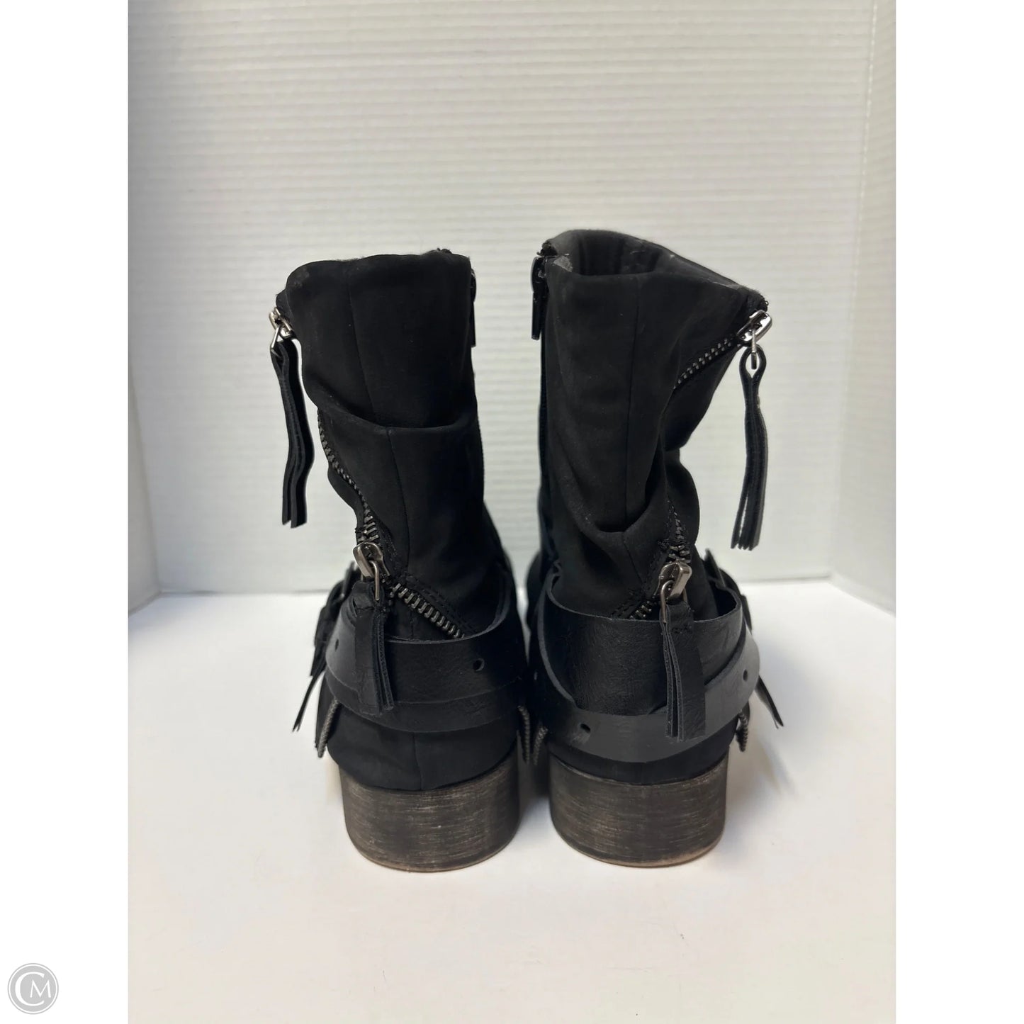 Boots Mid-calf Flats By Jelly Pop In Black, Size: 12