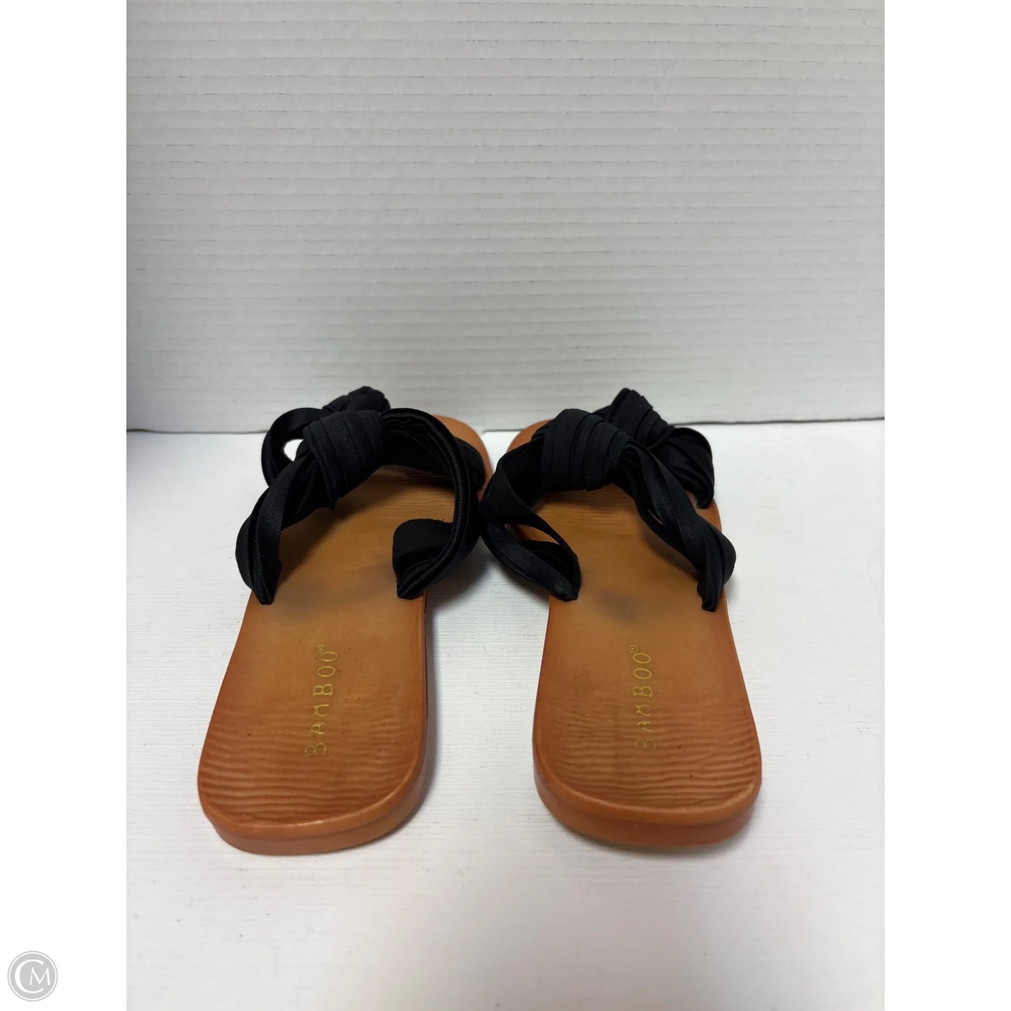 Sandals Flats By Bamboo In Black, Size: 6.5