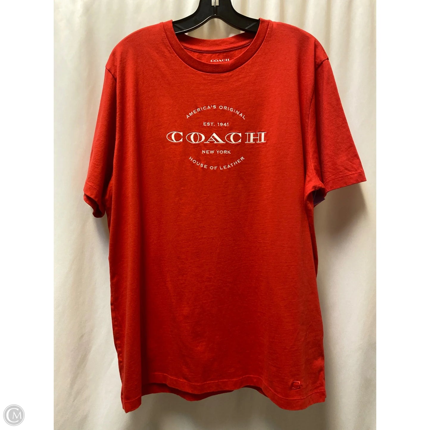 Top Short Sleeve Designer By Coach In Red, Size: Xl