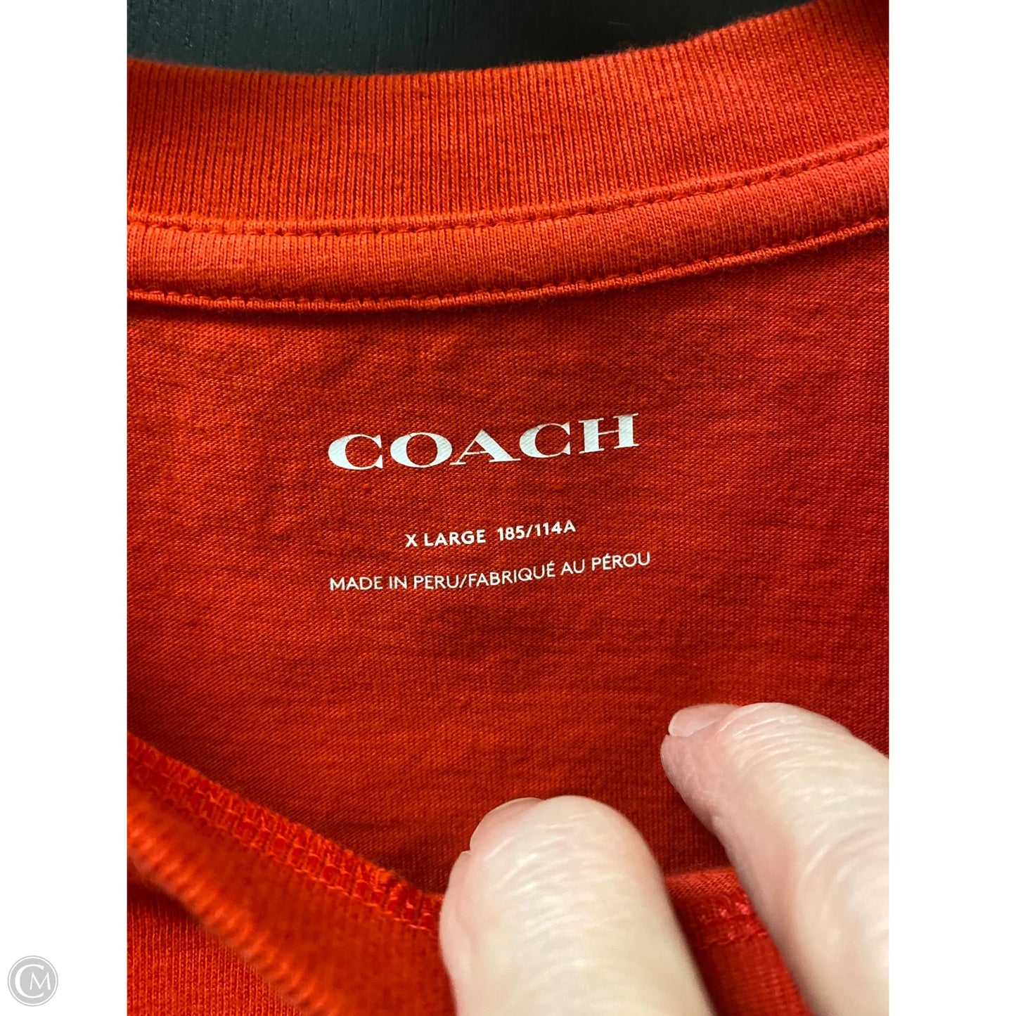 Top Short Sleeve Designer By Coach In Red, Size: Xl