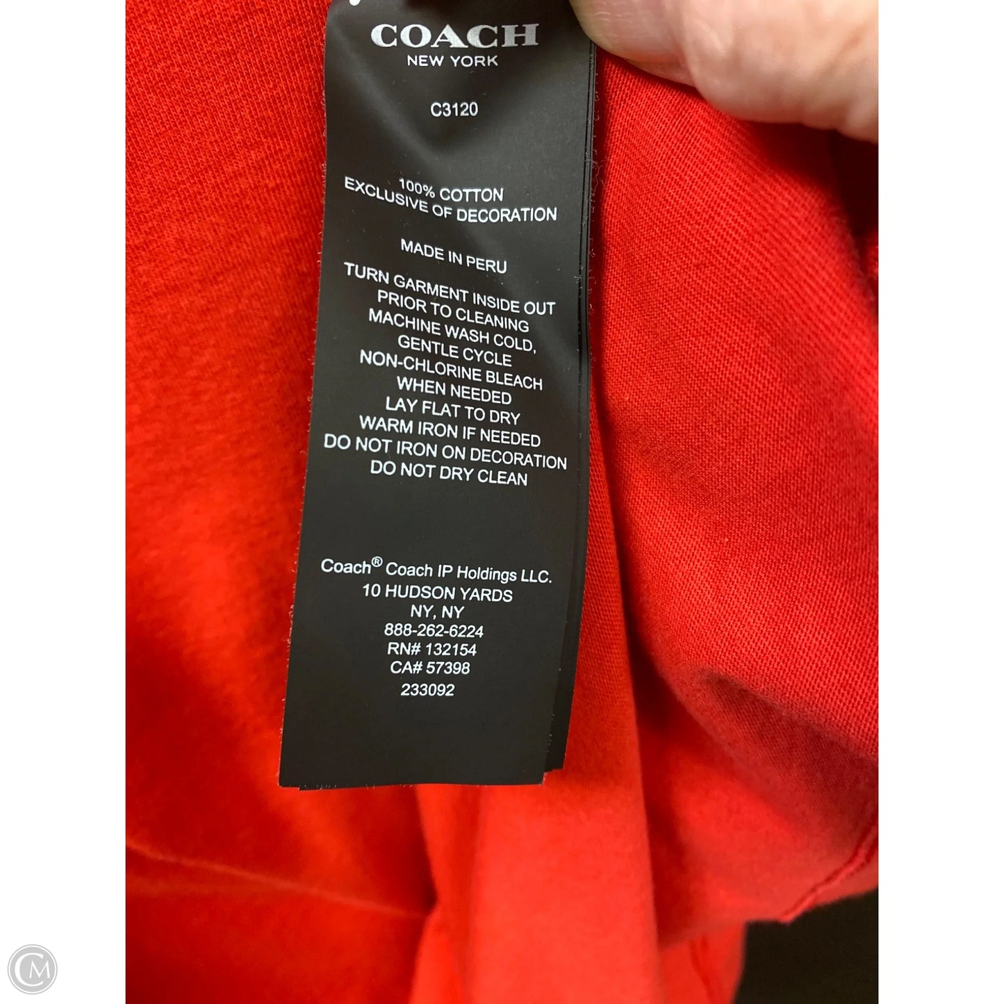 Top Short Sleeve Designer By Coach In Red, Size: Xl