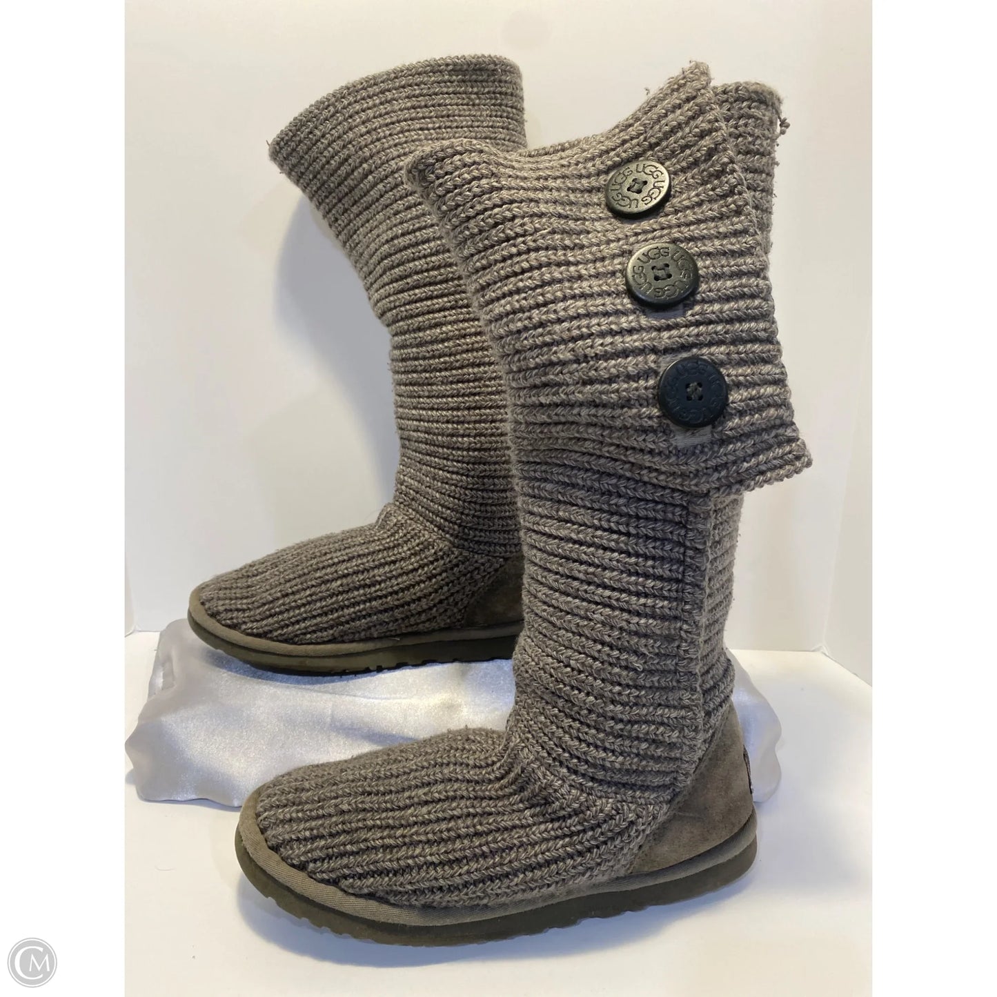 Boots Designer By Ugg In Grey, Size: 9