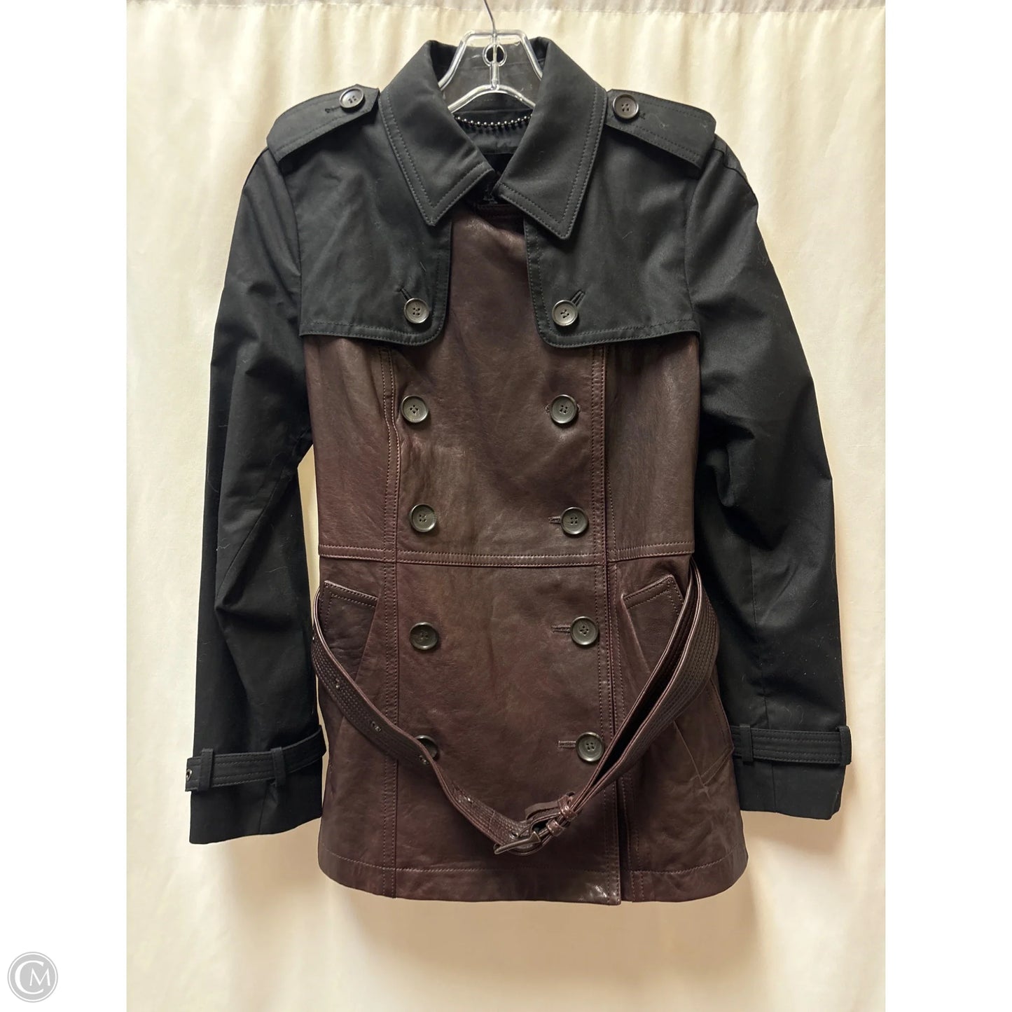 Jacket Designer By Coach In Black & Purple, Size: S