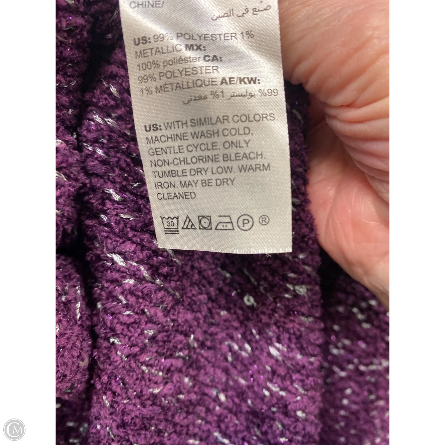 Sweater By Chicos In Purple, Size: Xxl
