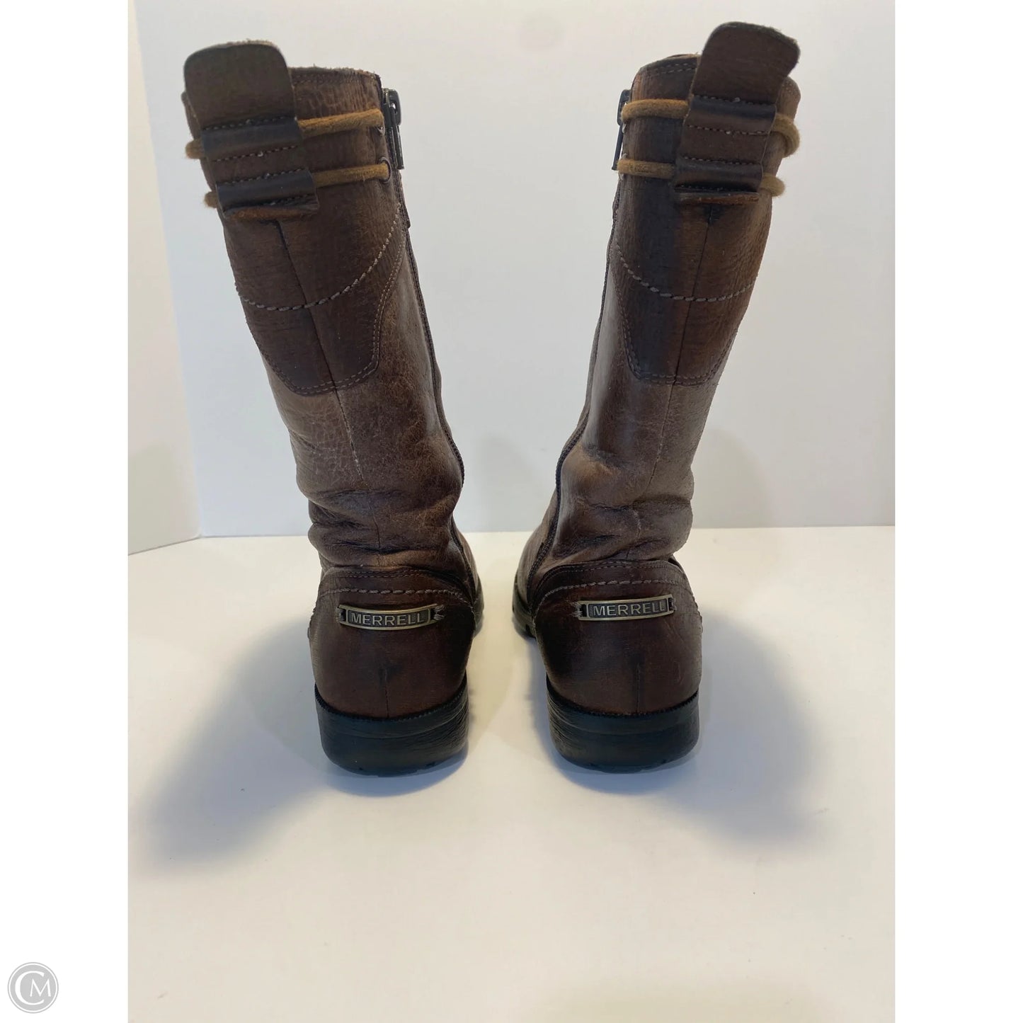 Boots Mid-calf Flats By Merrell In Brown, Size: 6.5