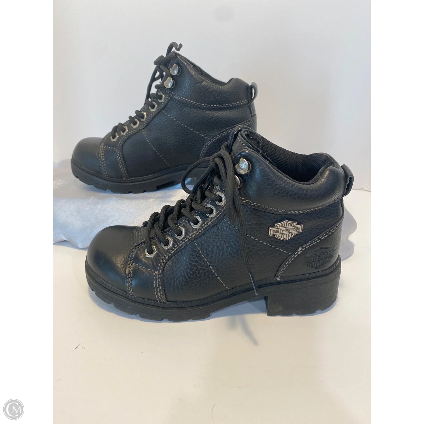 Boots Ankle Flats By Harley Davidson In Black, Size: 5.5
