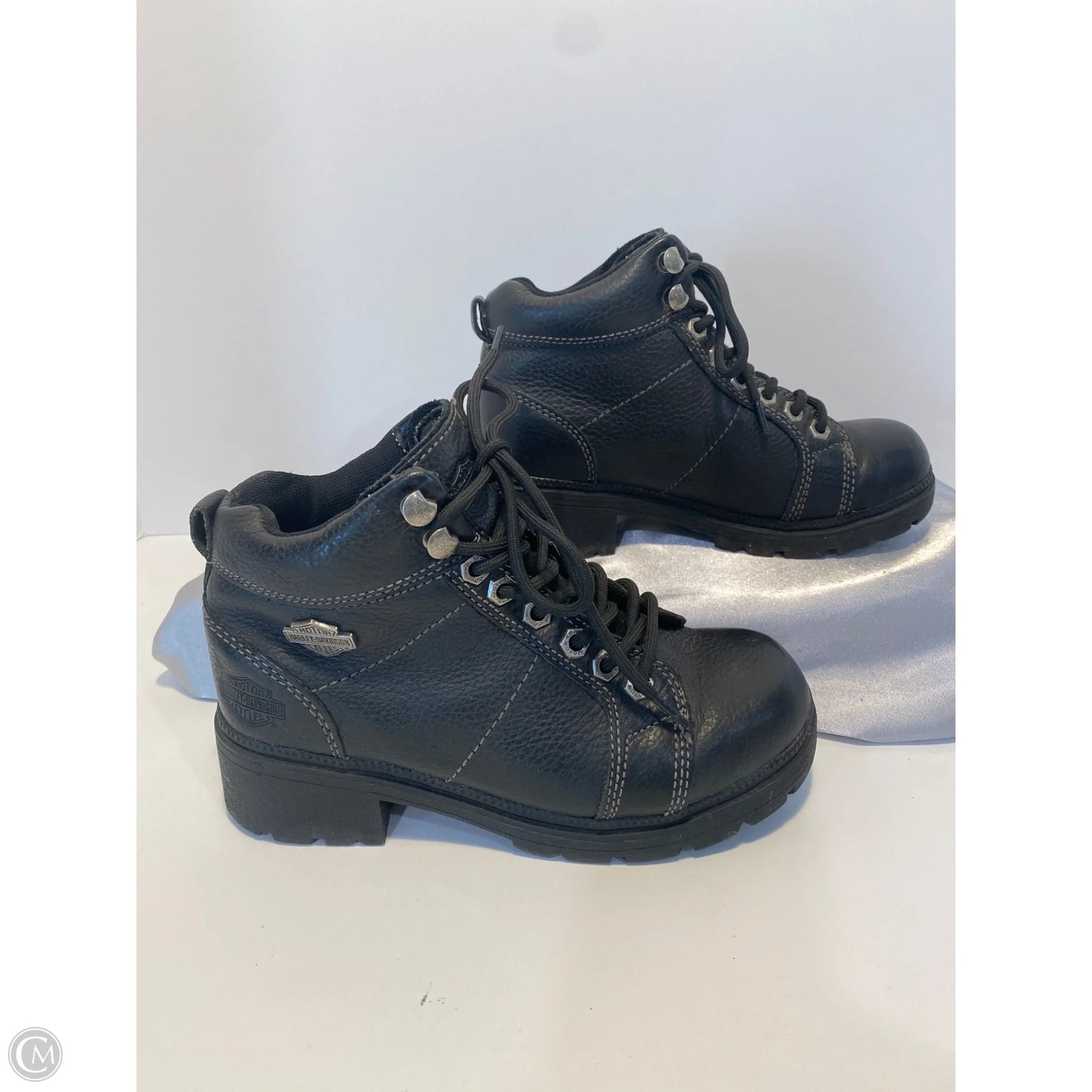 Boots Ankle Flats By Harley Davidson In Black, Size: 5.5