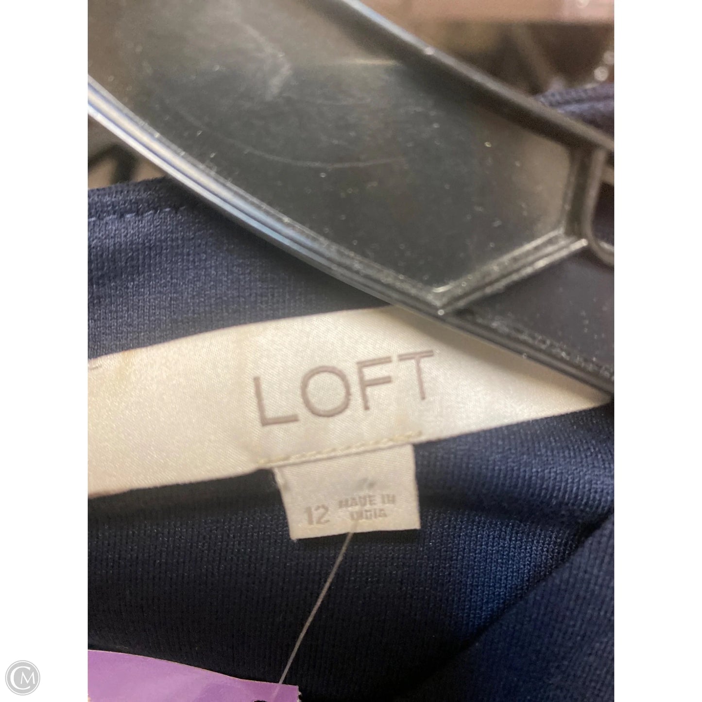 Dress Casual Midi By Loft In Navy, Size: L
