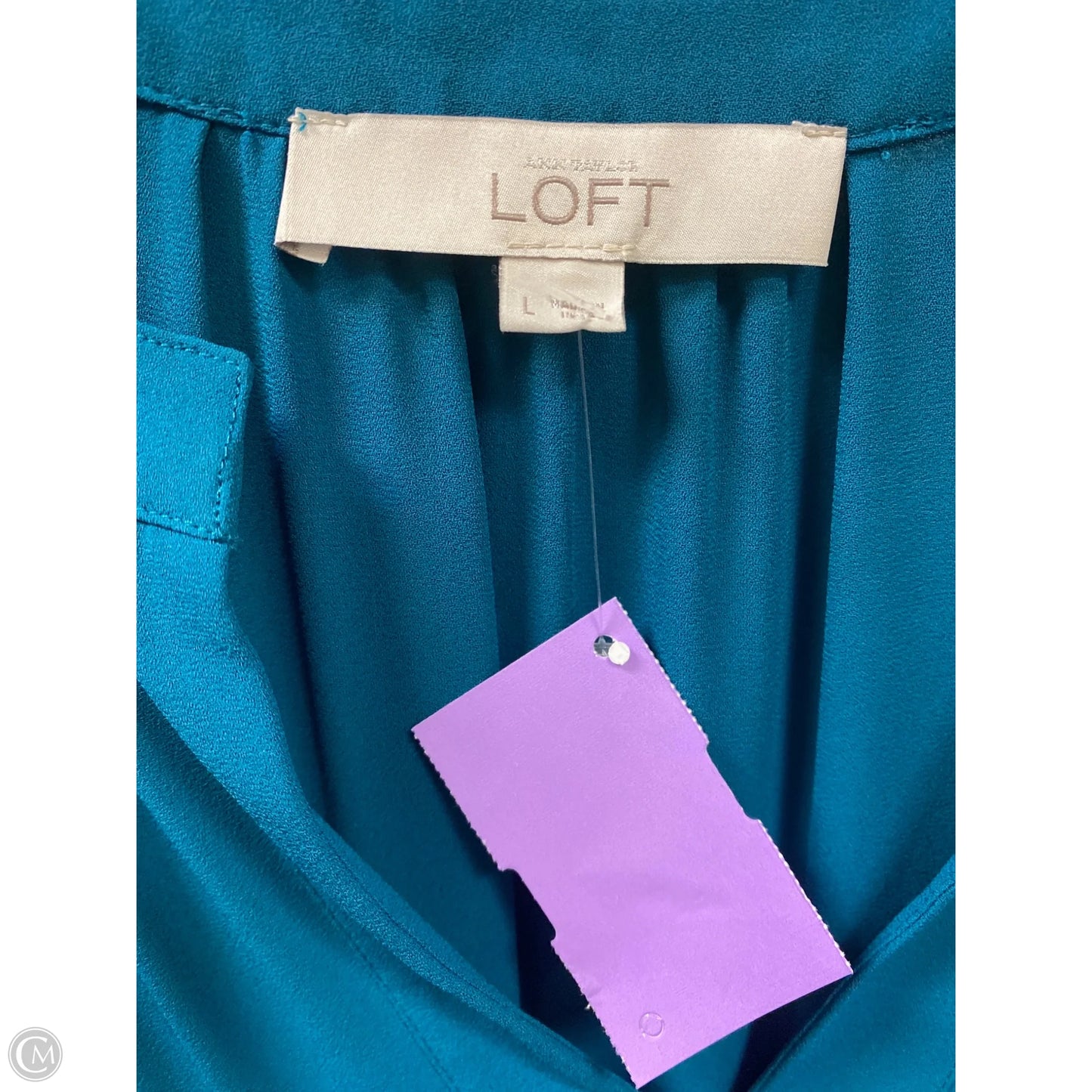Top Long Sleeve By Loft In Teal, Size: L