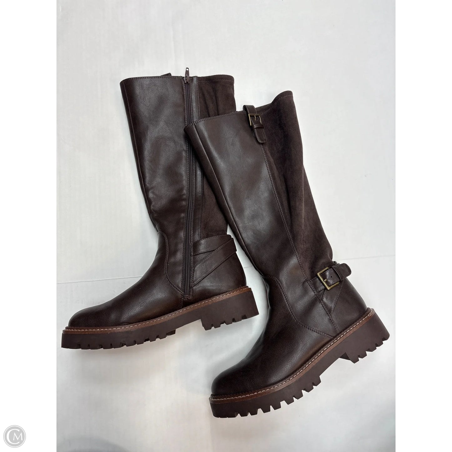 Boots Knee Flats By Northcrest In Brown, Size: 8