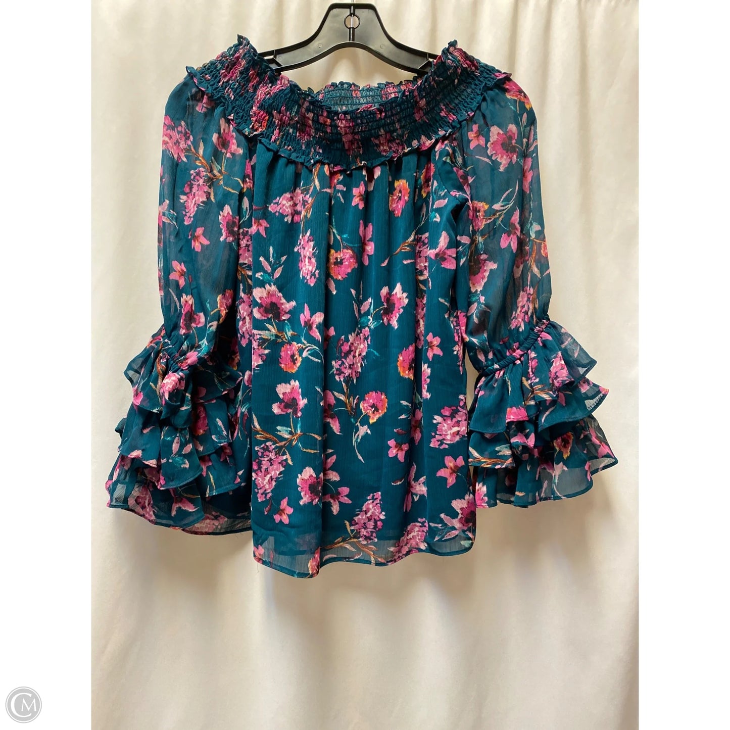 Top Long Sleeve By Cece In Green, Size: S