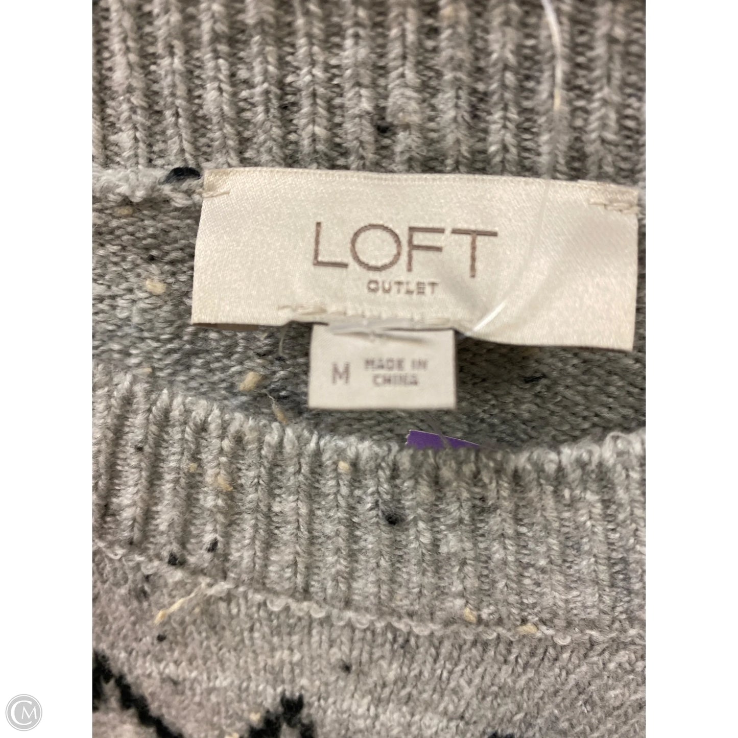 Dress Sweater By Loft In Grey, Size: M
