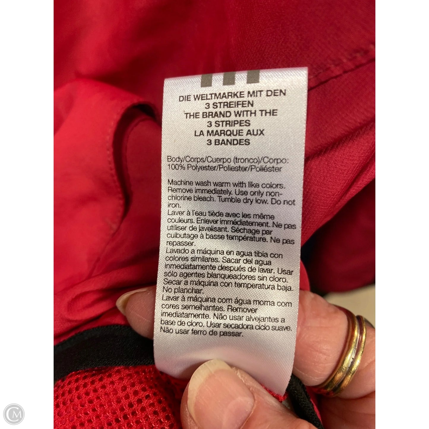 Athletic Jacket By Adidas In Red, Size: L