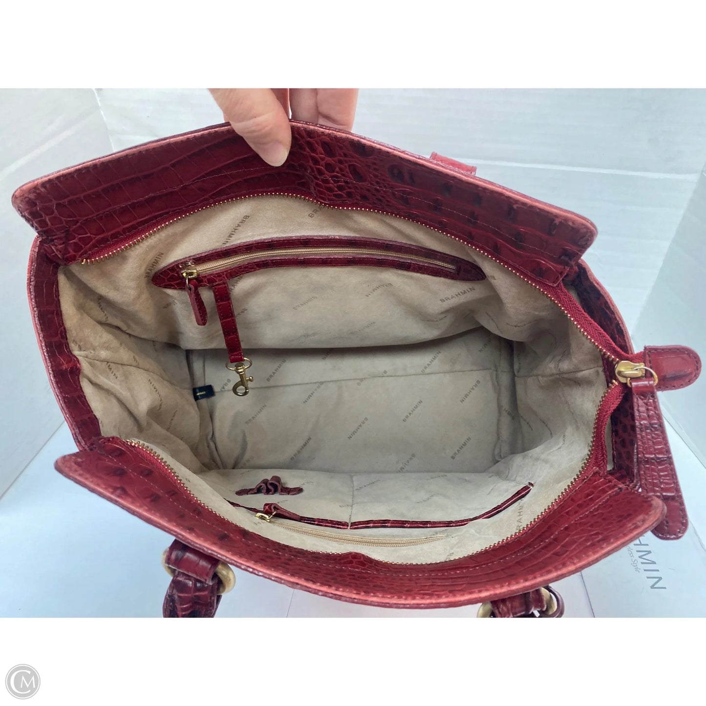 Handbag Designer By Brahmin, Size: Large