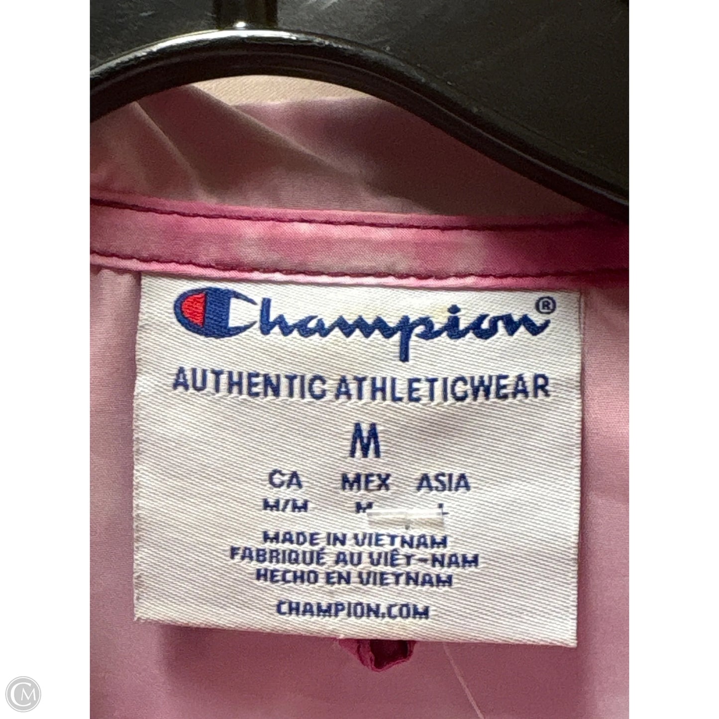 Athletic Jacket By Champion In Pink, Size: M