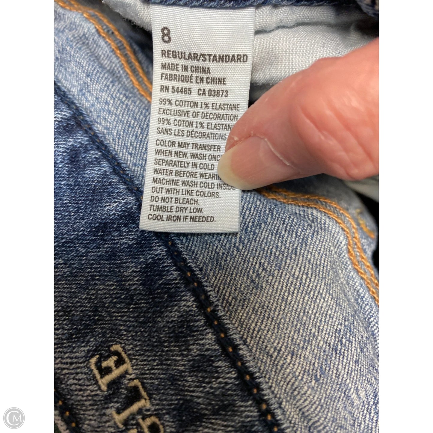 Jeans Straight By American Eagle In Blue Denim, Size: 8