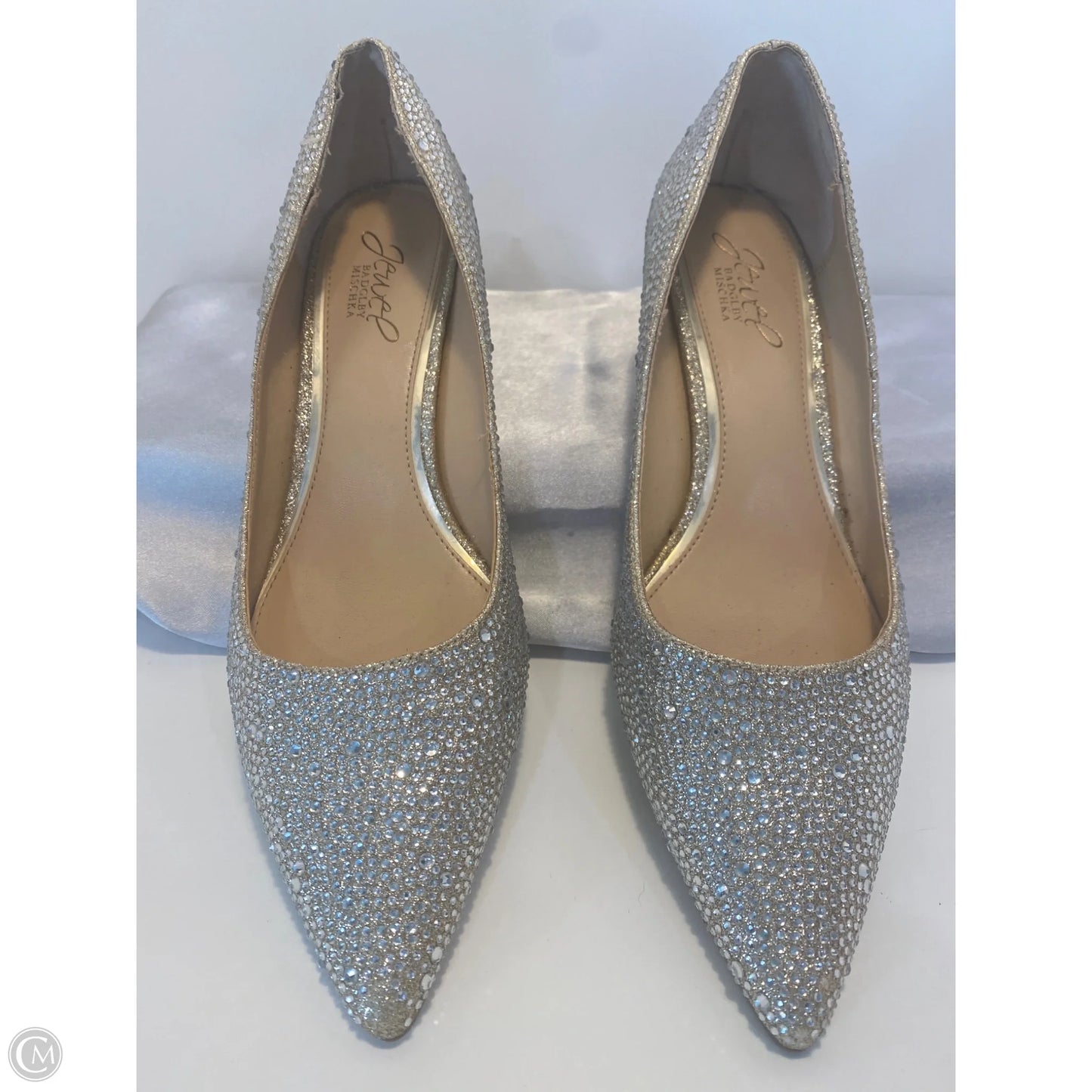 Shoes Heels Kitten By Badgley Mischka In Silver, Size: 8.5